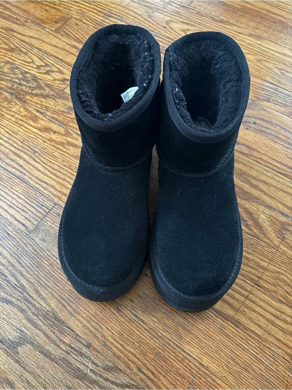 Black suede platform Ugg boots
